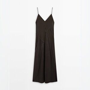 Massimo Dutti Limited Edition Brown Silk Slip Dress • M • NWT